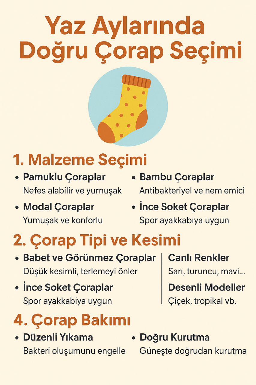Yaz Aylarında Doğru Çorap Seçimi: Ayak Sağlığı ve Konfor İçin Rehber