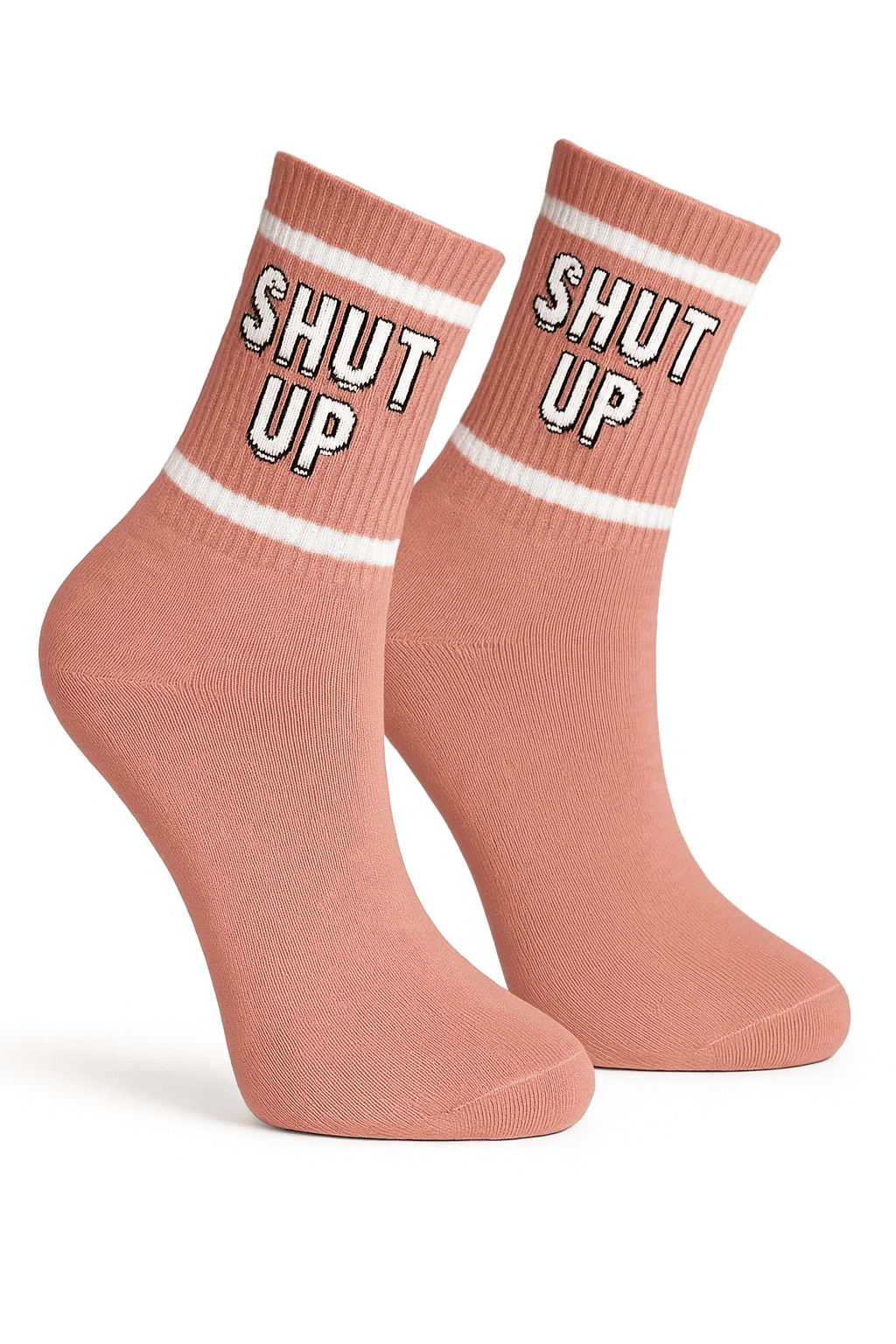 Shut Up Yazılı Pembe Kolej Çorap