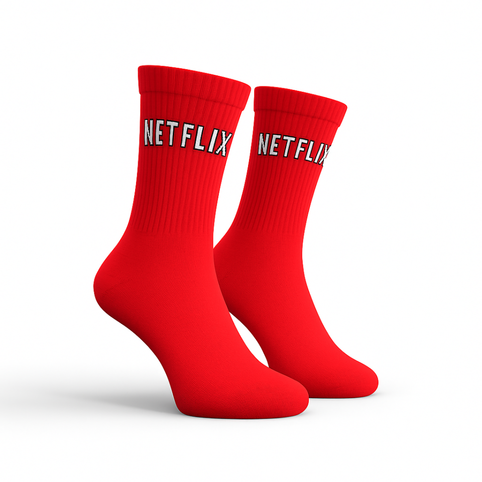 Netflix Yazılı Kırmızı Kolej Çorap